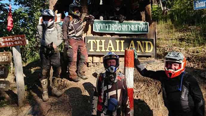 Enduro riders on a remote location in Thailand